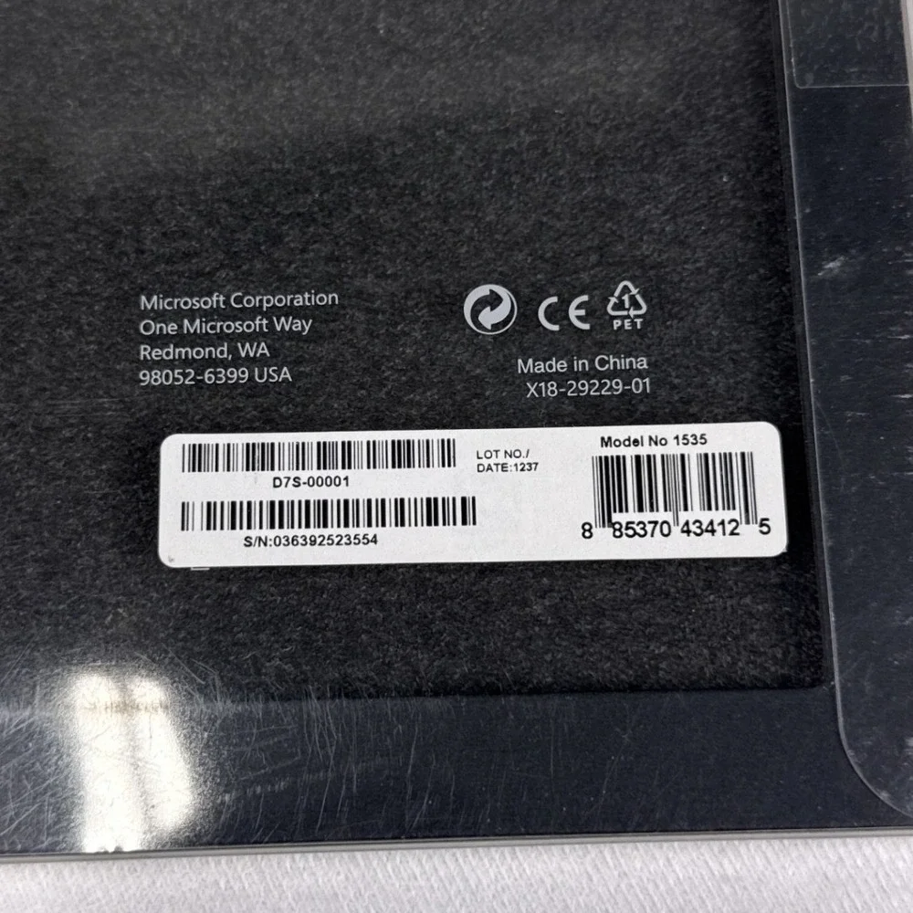Microsoft Surface Type Cover Keyboard Model 1535 Black for Surface Pro 8 RT